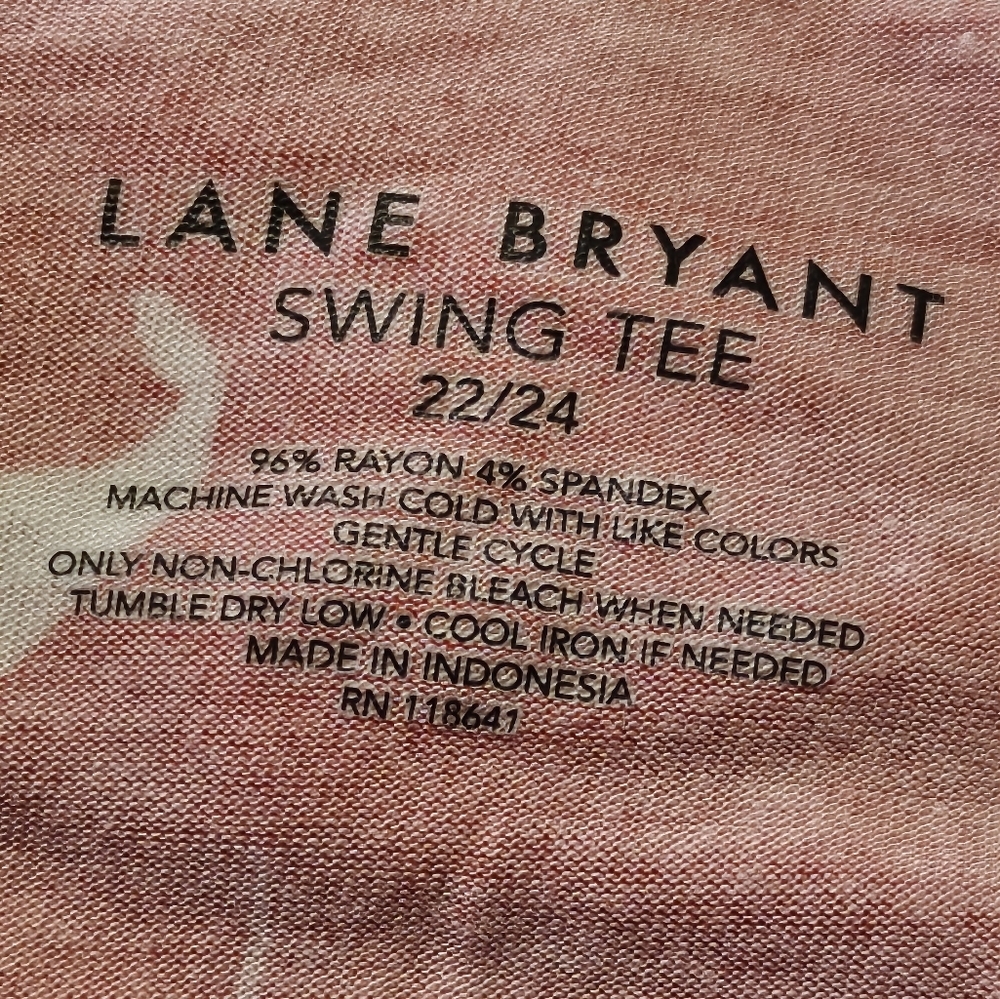 Lane Bryant Floral Swing Tee Dark Coral Size 22/24 - Picture 8 of 9